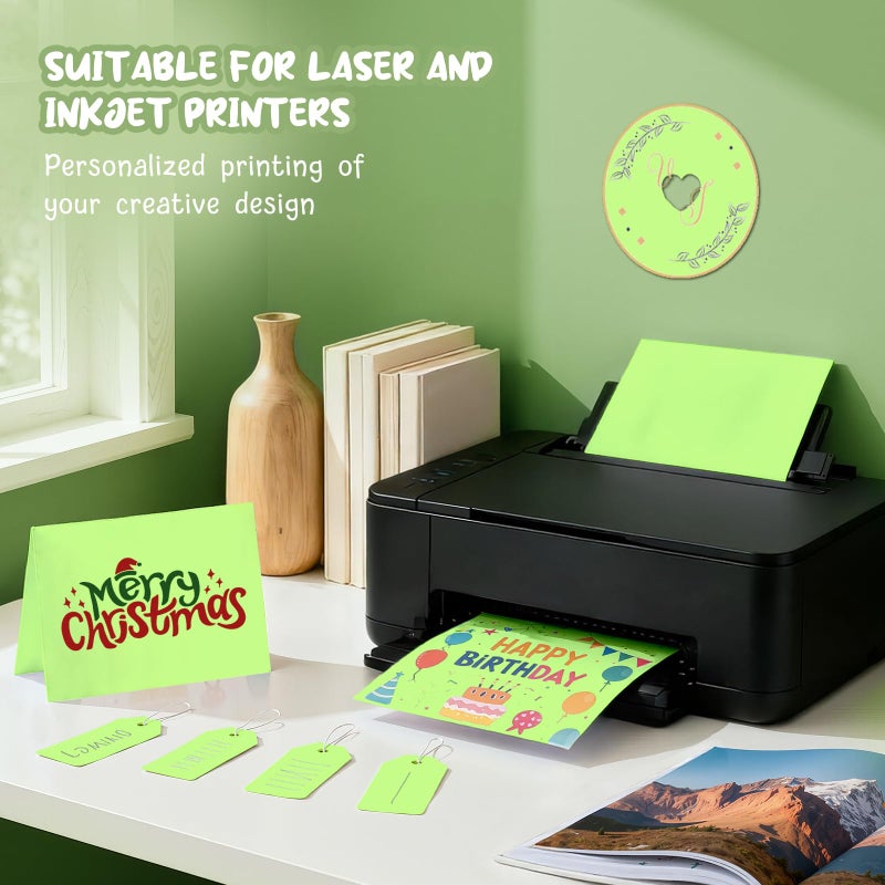 Aidunmis 40 Sheets Green Cardstock 8.5 x 11, Green Card Stock Paper, Cardstock Printer Paper 8.5 x 11, 200 GSM Green Construction Paper, Heavy Card Stock for DIY Cards, Invitations, Greeting Cards - Image 4